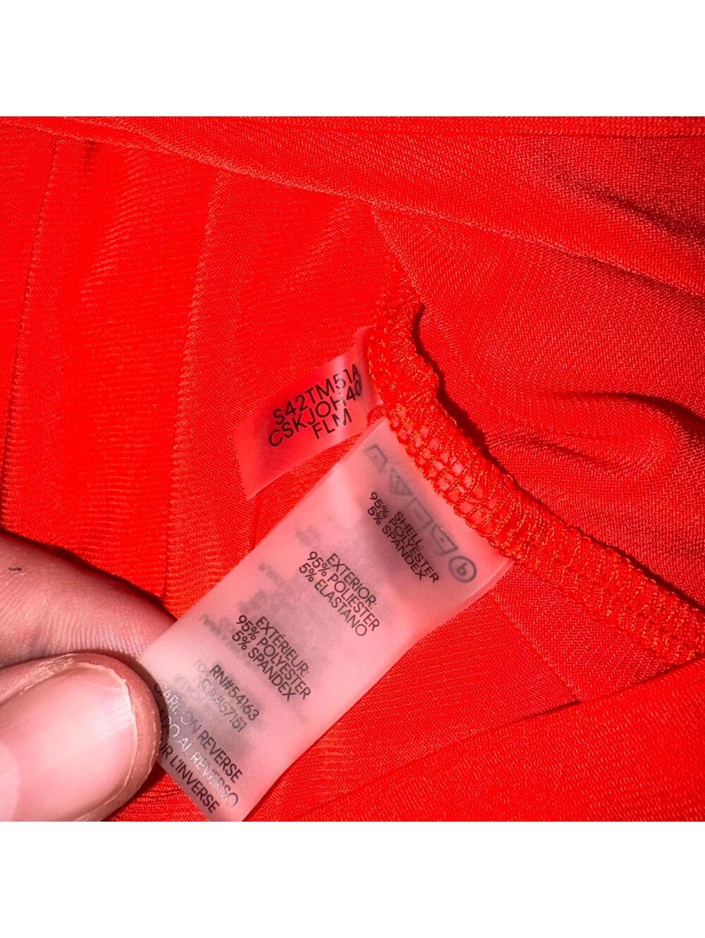 Calvin Klein Women's Red V-Neck Top with Ribbon Detail Woman’s Size M - Picture 7 of 7